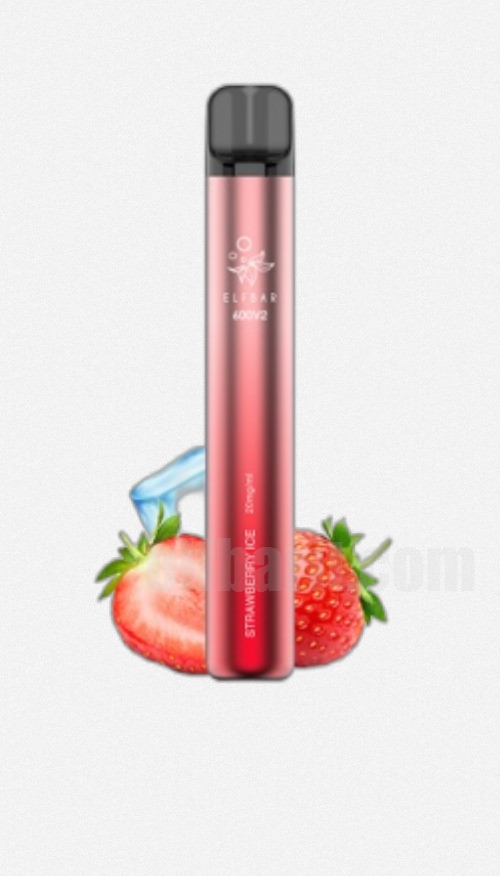 ELF BAR 600V2 Disposable Strawberry Ice 600 Soffi 550 MAh Elfbar Vape